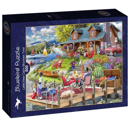Puzzle Bluebird Cabaña con Vista al Lago de Montaña de 500 Pieza