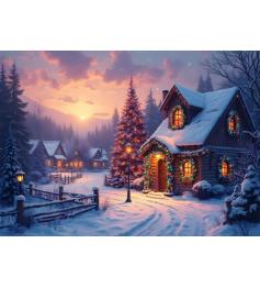 Puzzle Bluebird Cabaña en Navidad 500 Piezas