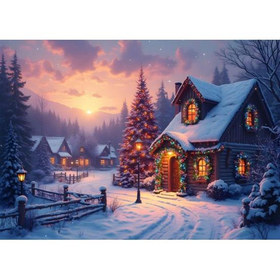 Puzzle Bluebird Cabaña en Navidad 500 Piezas