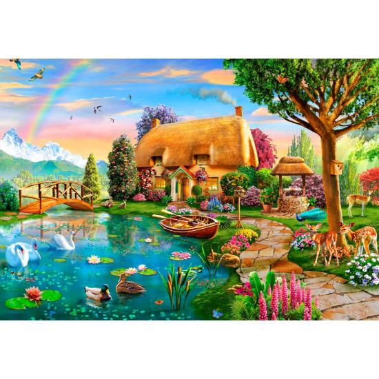 Puzzle Bluebird Cabaña Junto al Lago de 1000 Piezas