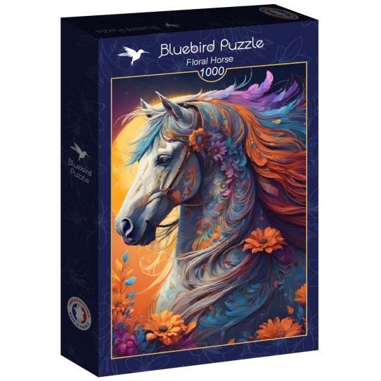 Puzzle Bluebird Caballo Floral de 1000 Piez