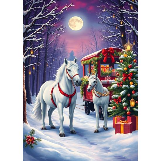 Puzzle Bluebird Caballos en Navidad XXL de 300 Piezas
