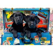 Puzzle Bluebird Cachorros Negros Viajeros de 1000 Piezas