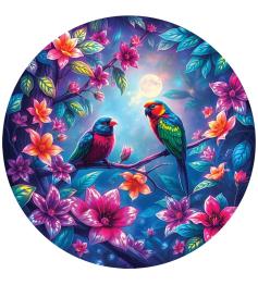 Puzzle Bluebird Circular Pájaros En La Rama de 501 Pzs