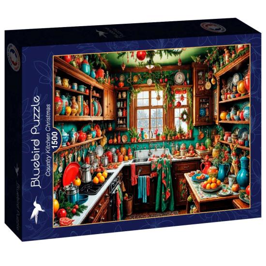 Puzzle Bluebird Cocina Campestre Navideña de 1500 Piezas