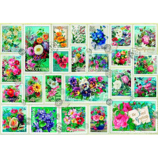Puzzle Bluebird Colección de Sellos de Flores de 2000 Pzs