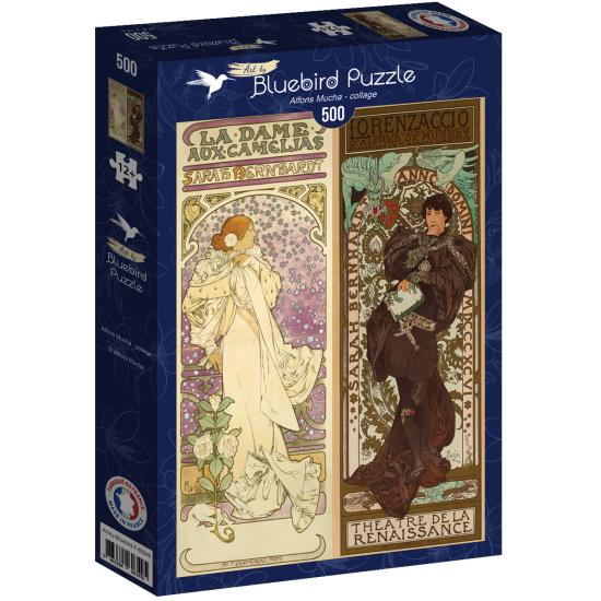 Puzzle Bluebird Collage Alfons Mucha de 500 Piezas