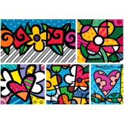 Puzzle Bluebird Collage de Corazones y Flores de 1500 Piezas