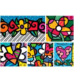 Puzzle Bluebird Collage de Corazones y Flores de 1500 Piezas