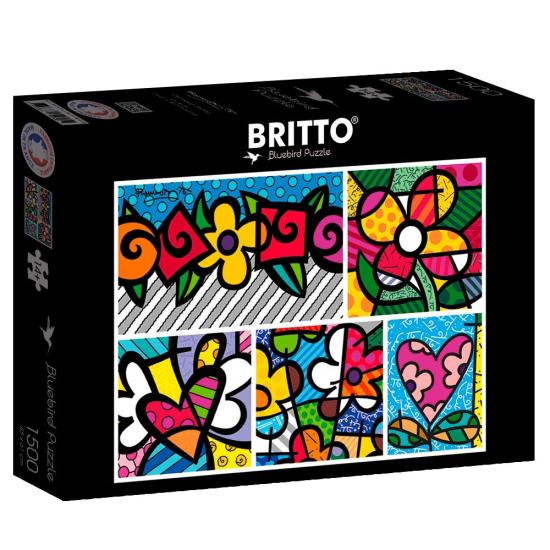 Puzzle Bluebird Collage de Corazones y Flores de 1500 Piezas Puzzle Bluebird Collage de Corazones y Flores de 1500 Piezas