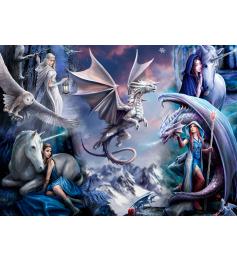 Puzzle Bluebird Collage de Dragón Plateado de 1500 Piezas