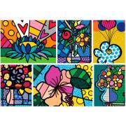 Puzzle Bluebird Collage de Flores de 2000 Piezas