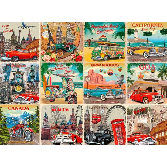 Puzzle Bluebird Collage de Postales Vintage de 3000 Pzs