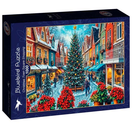 Puzzle Bluebird Compras Navideñas en la Plaza de 1000 Piezas Puzzle Bluebird Compras Navideñas en la Plaza de 1000 Piezas