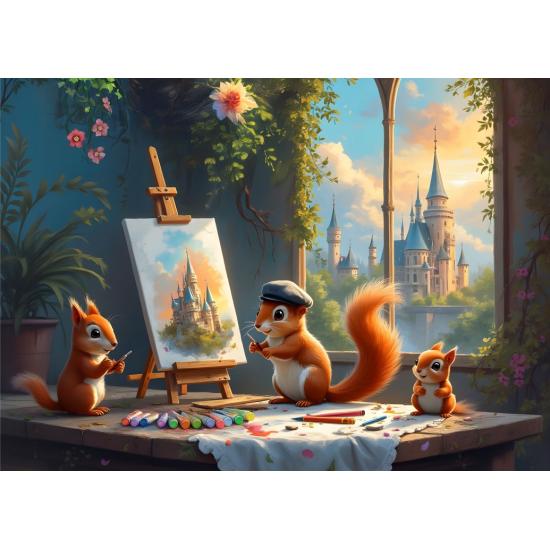 Puzzle Bluebird El Taller De Las Ardillas de 500 Piezas