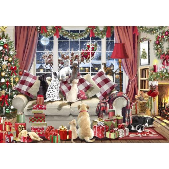 Puzzle Bluebird Esperando a Papá Noel de 1000 Piezas