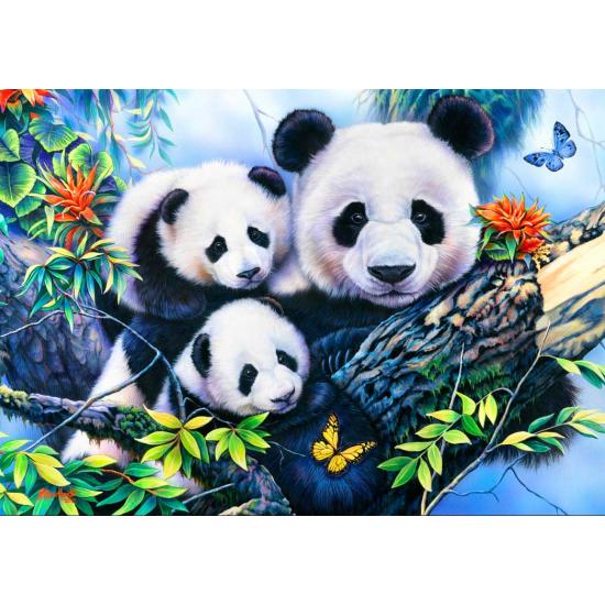Puzzle Bluebird Familia de Pandas de 1000 Piezas