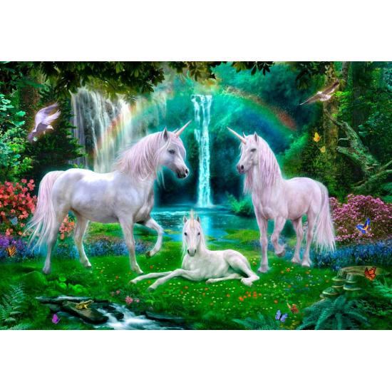 Puzzle Bluebird Familia de Unicornios del Arcoiris de 260 Pieza