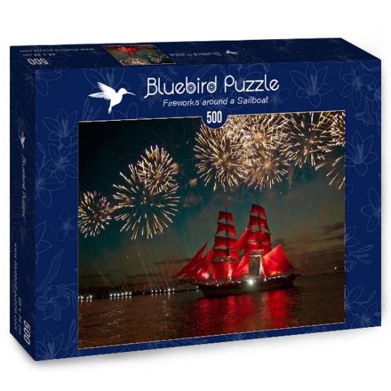 Puzzle Bluebird Fuegos Artificiales Alrededor de un Velero 500