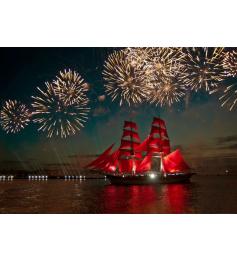 Puzzle Bluebird Fuegos Artificiales sobre un Velero 500 Pzs