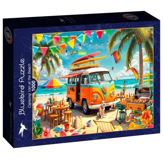 Puzzle Bluebird Furgoneta De Camping en la Playa de 1000 Piezas