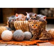 Puzzle Bluebird Gatitos en Cesta de Lanas de 1000 Pzs