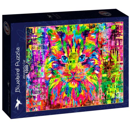 Puzzle Bluebird Gato Colorido de 1000 Piezas