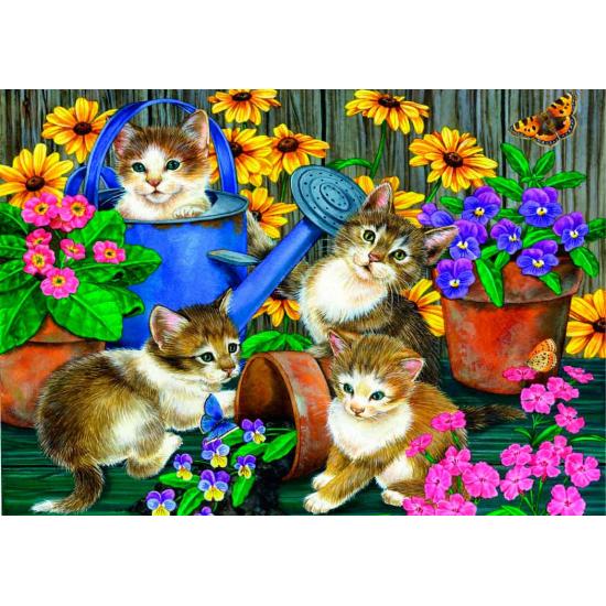 Puzzle Bluebird Gatos Traviesos en el Jardín de 1000 Piezas Puzzle Bluebird Gatos Traviesos en el Jardín de 1000 Piezas