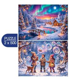 Puzzle Bluebird La Magia Del Invierno de 2x500 Piezas