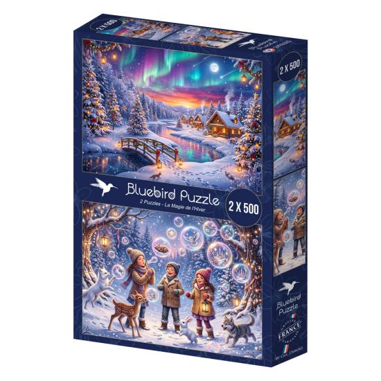 Puzzle Bluebird La Magia Del Invierno de 2x500 Piezas