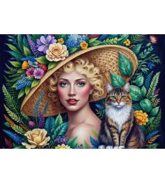Puzzle Bluebird La Mujer y el Gato de 1000 Piezas