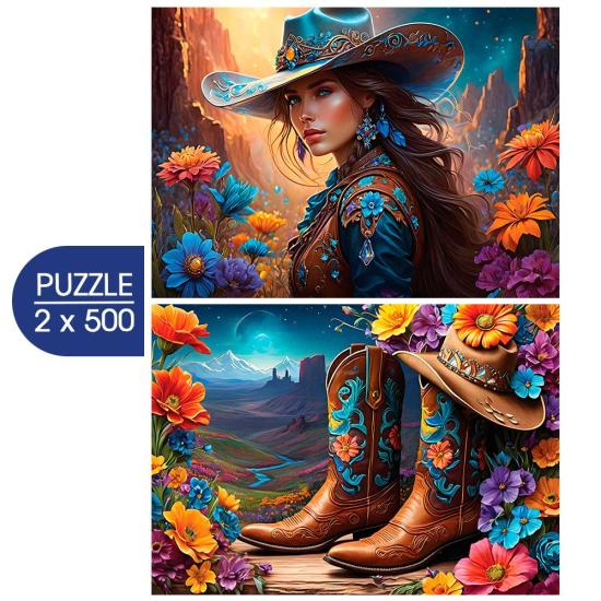 Puzzle Bluebird La Vaquera y Sus Botas de 2x500 Piezas
