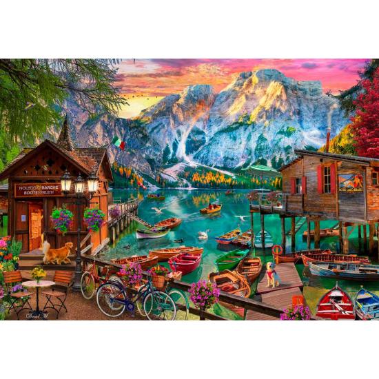 Puzzle Bluebird Lago Di Braies, Italia de 1000 Piezas