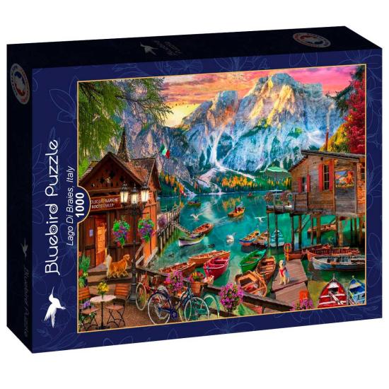 Puzzle Bluebird Lago Di Braies, Italia de 1000 Piezas