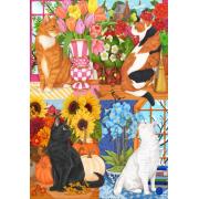 Puzzle Bluebird Las Cuatro Estaciones De Los Gatos 1000 Piezas