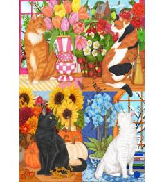 Puzzle Bluebird Las Cuatro Estaciones De Los Gatos 1000 Piezas