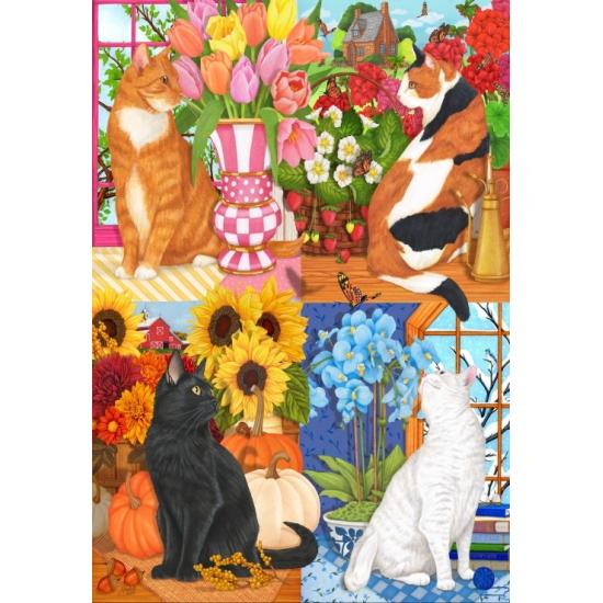 Puzzle Bluebird Las Cuatro Estaciones De Los Gatos 1000 Piezas