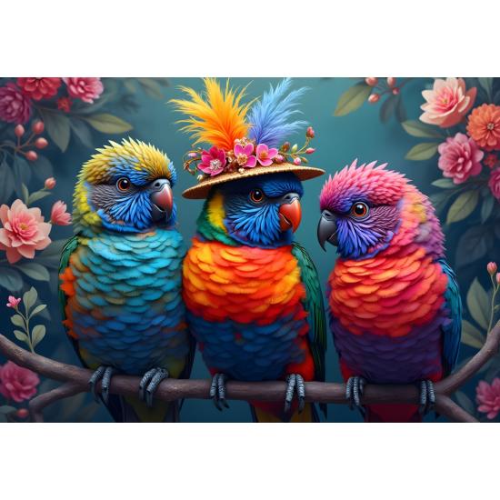 Puzzle Bluebird Loros Arcoíris de 1000 Piezas
