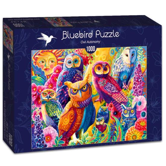 Puzzle Bluebird Búhos Coloridos de 1000 Piezas