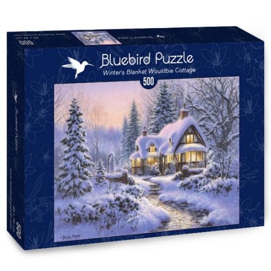 Puzzle Bluebird Manto de Invierno sobre Cabaña Wouldbie de 500