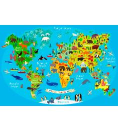 Puzzle Bluebird Mapa de Viajes Mundial de 260 Piezas