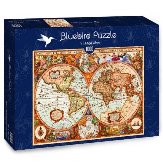 Puzzle Bluebird Mapa Vintage de 1000 Piezas