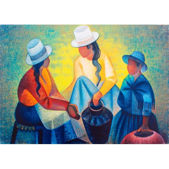 Puzzle Bluebird Mujeres con el Potiche Azul 1000 Piezas