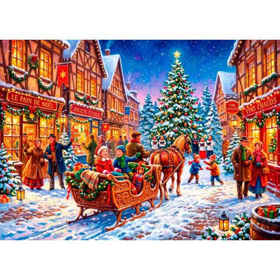 Puzzle Bluebird Navidad En El Centro Del Pueblo de 500 Piezas