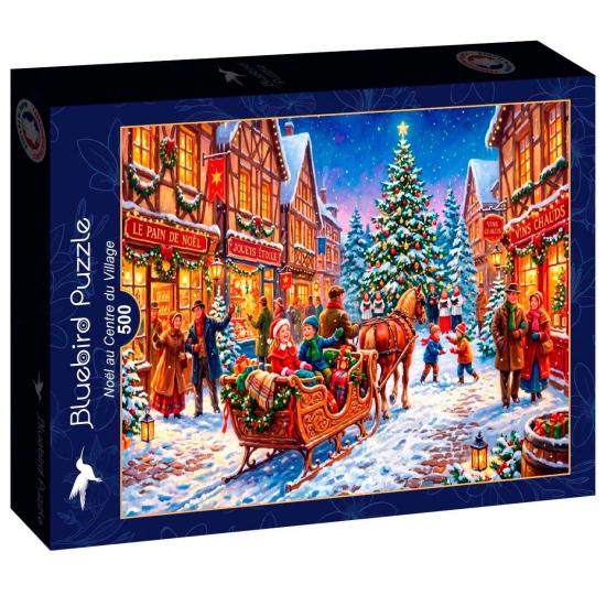 Puzzle Bluebird Navidad En El Centro Del Pueblo de 500 Piezas