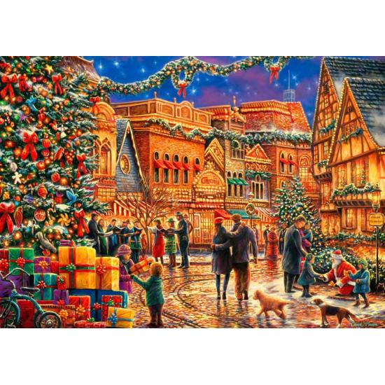 Puzzle Bluebird Navidad en la Plaza del Pueblo de 2000 Pzs