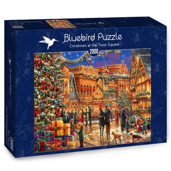 Puzzle Bluebird Navidad en la Plaza del Pueblo de 2000 Pzs