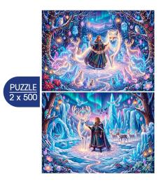 Puzzle Bluebird Nieve y Encanto de 2x500 Piezas