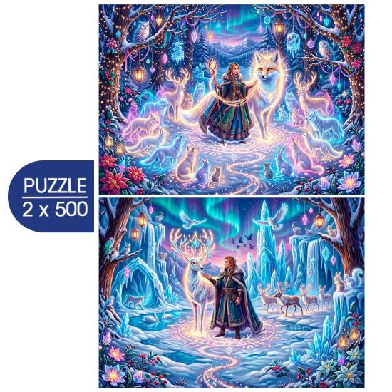 Puzzle Bluebird Nieve y Encanto de 2x500 Piezas