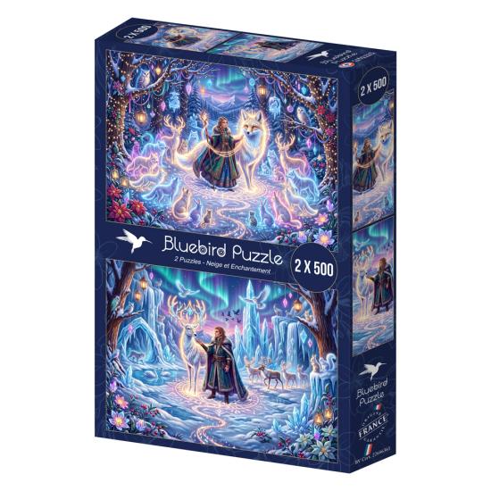 Puzzle Bluebird Nieve y Encanto de 2x500 Piezas